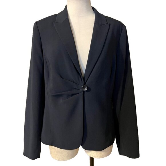 Doncaster Suit Jacket Blazer 12 Stretch Navy Blue Career Classic - Picture 1 of 9